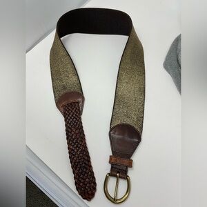 Tommy Bahama Gold and Leather Belt